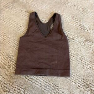 JoyLab Brown V-Neck Crop Top